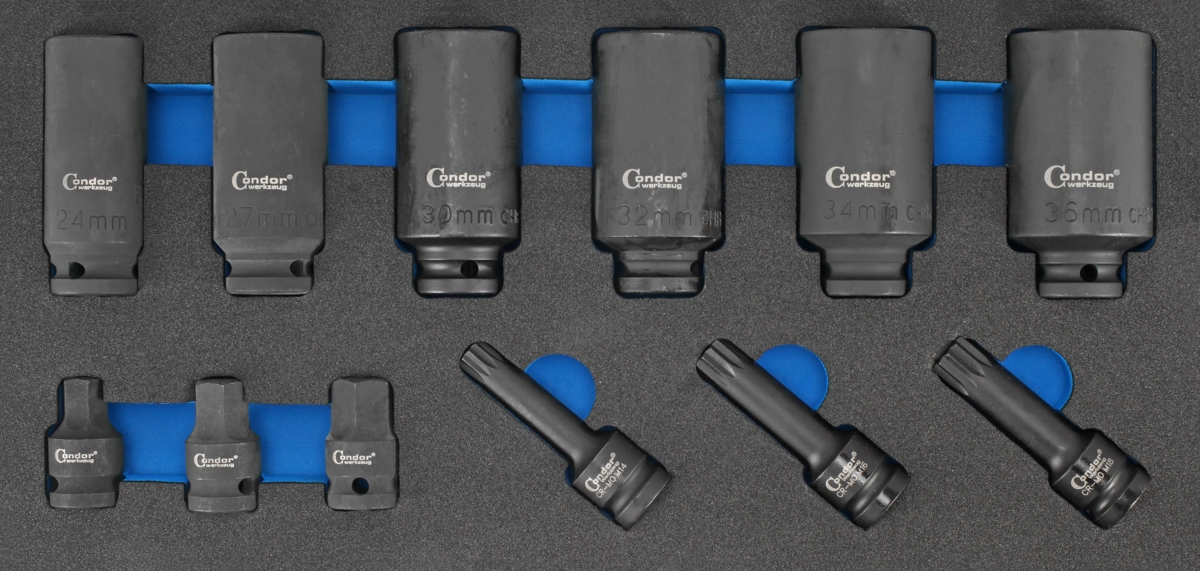 Drivaxel Hylsa Set i Foam 1/3, 12 delar., 1/2"