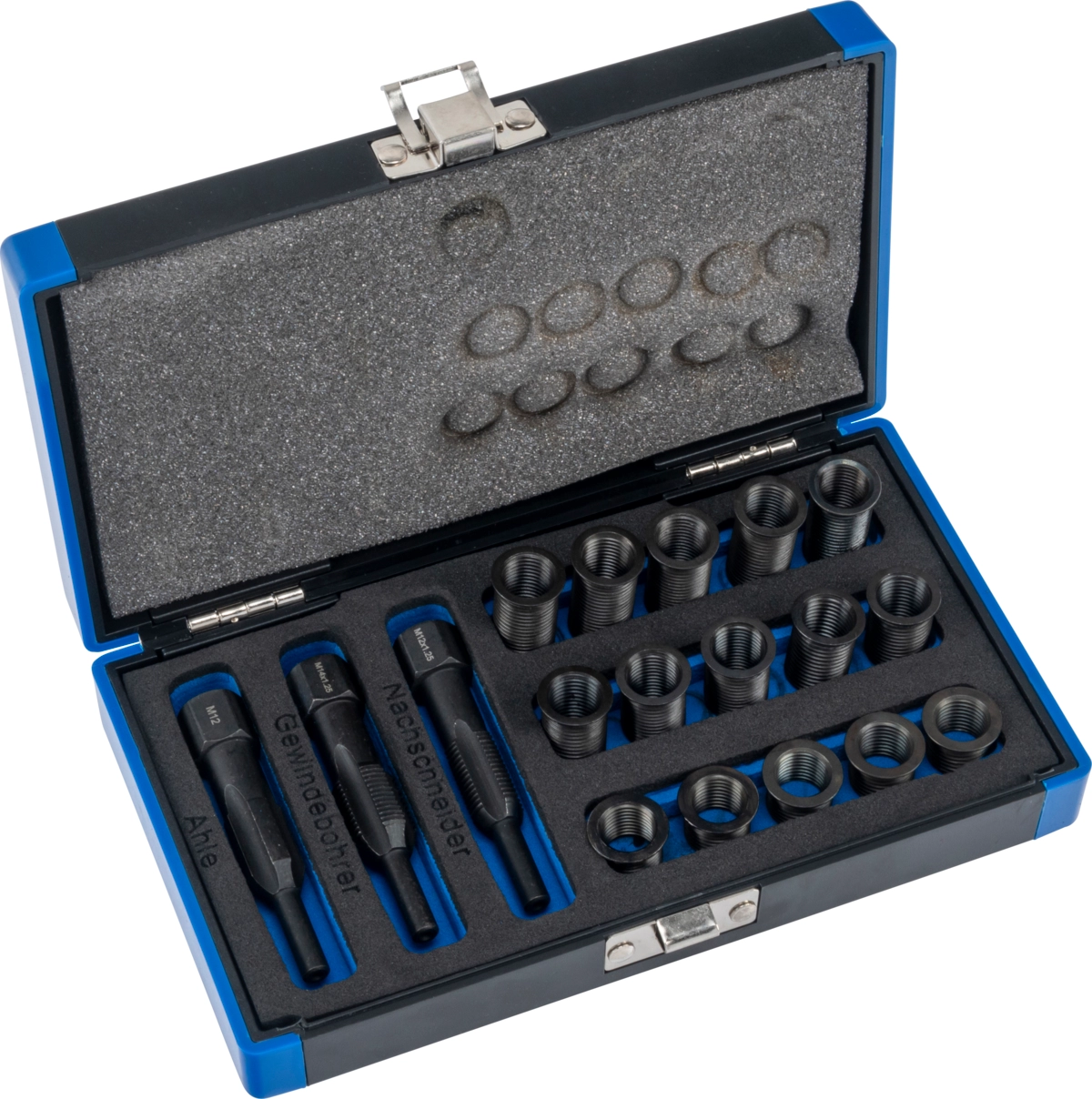 Gängreparationssats för Glöd / Tändstift M12x1.25, 18 delar.