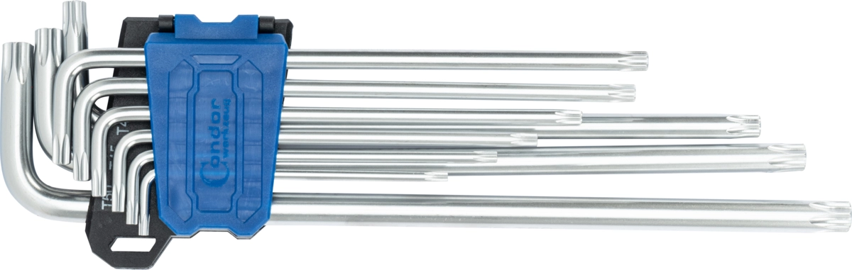 Vinkelnyckel Set, 9 delar., lång, torx T10-50