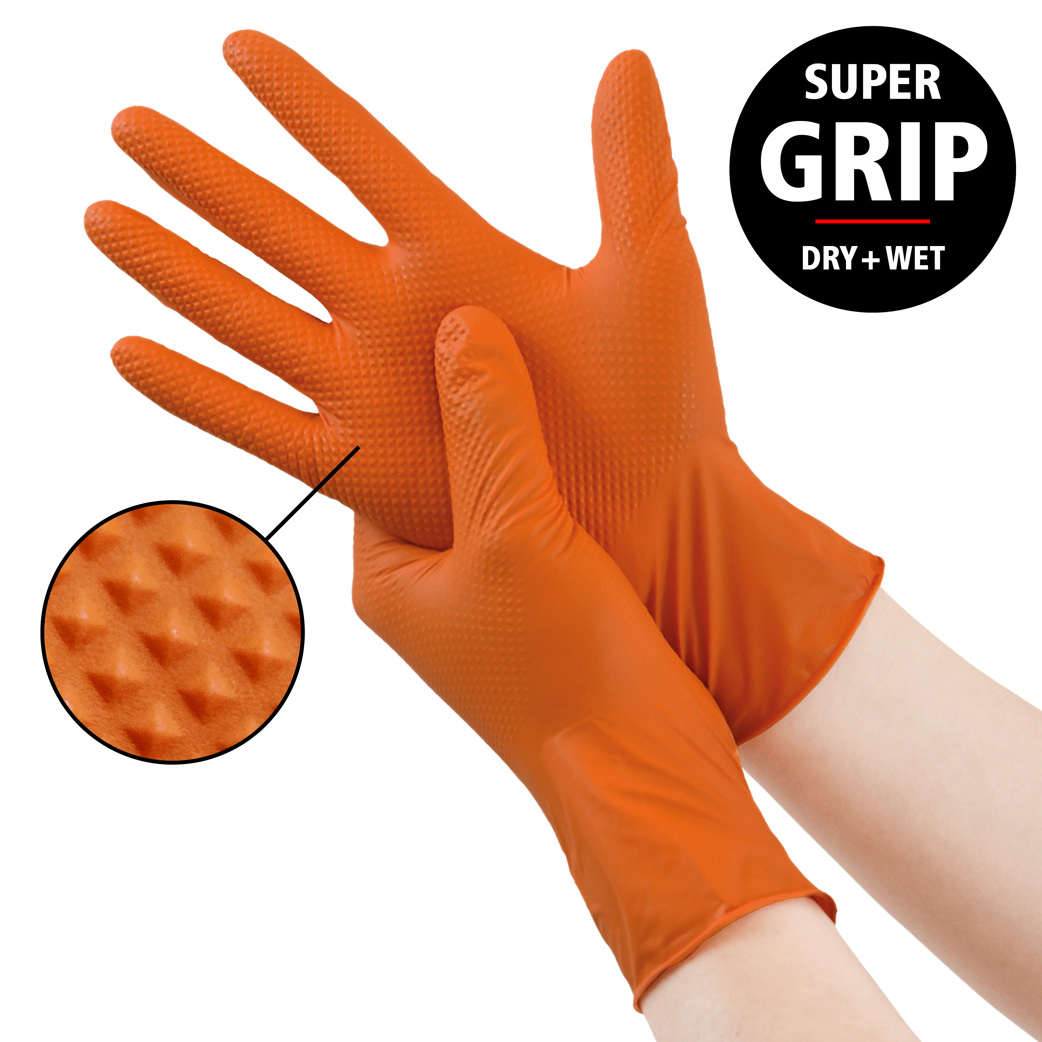 Nitrile Diamond handske orange