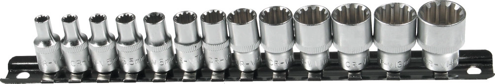 Hylsa Set, 13 delar., 1/4", Varioplus 4-14 mm