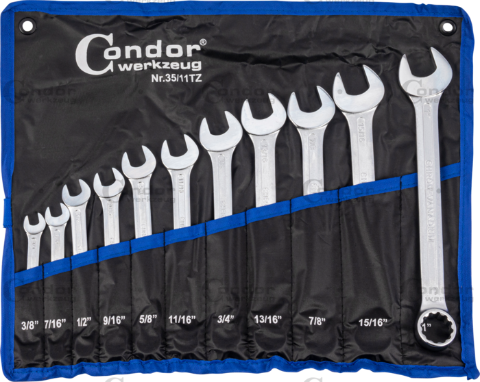 U-Ringnyckel Set, 11 delar., tum 3/8-1"
