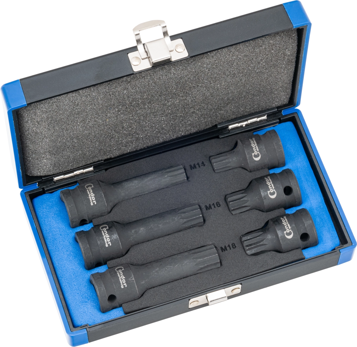 Krafthylsa Bit Set, 6 delar., 1/2", CrMo, spline M14-18