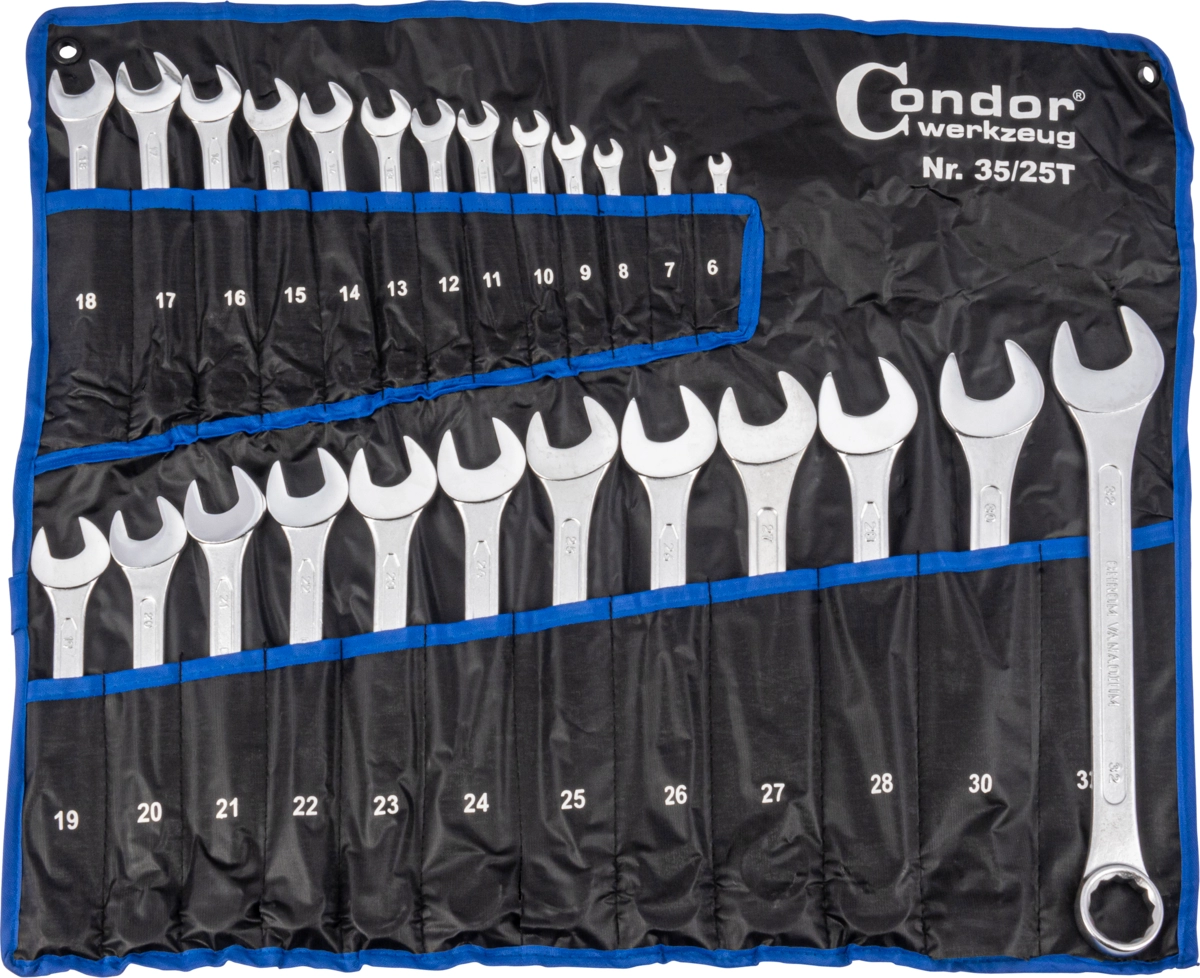 U-Ringnyckel Set, 25 delar., 6-32 mm