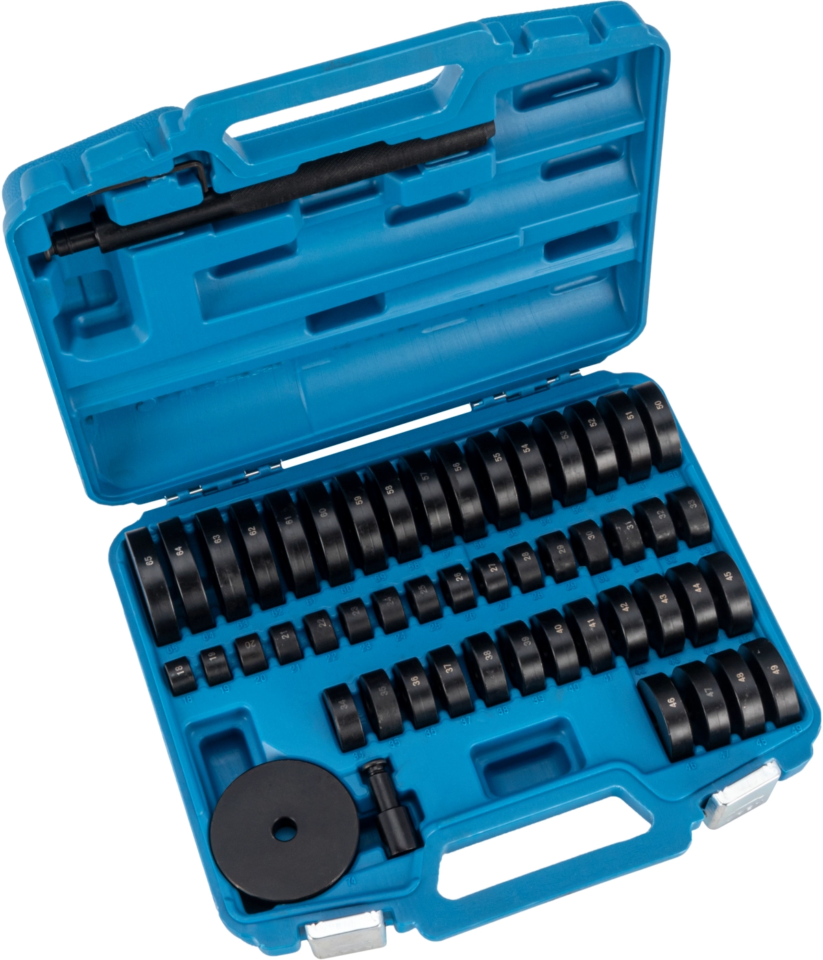 Lager och Tätningspress Set, 51 delar., ø 18-74 mm