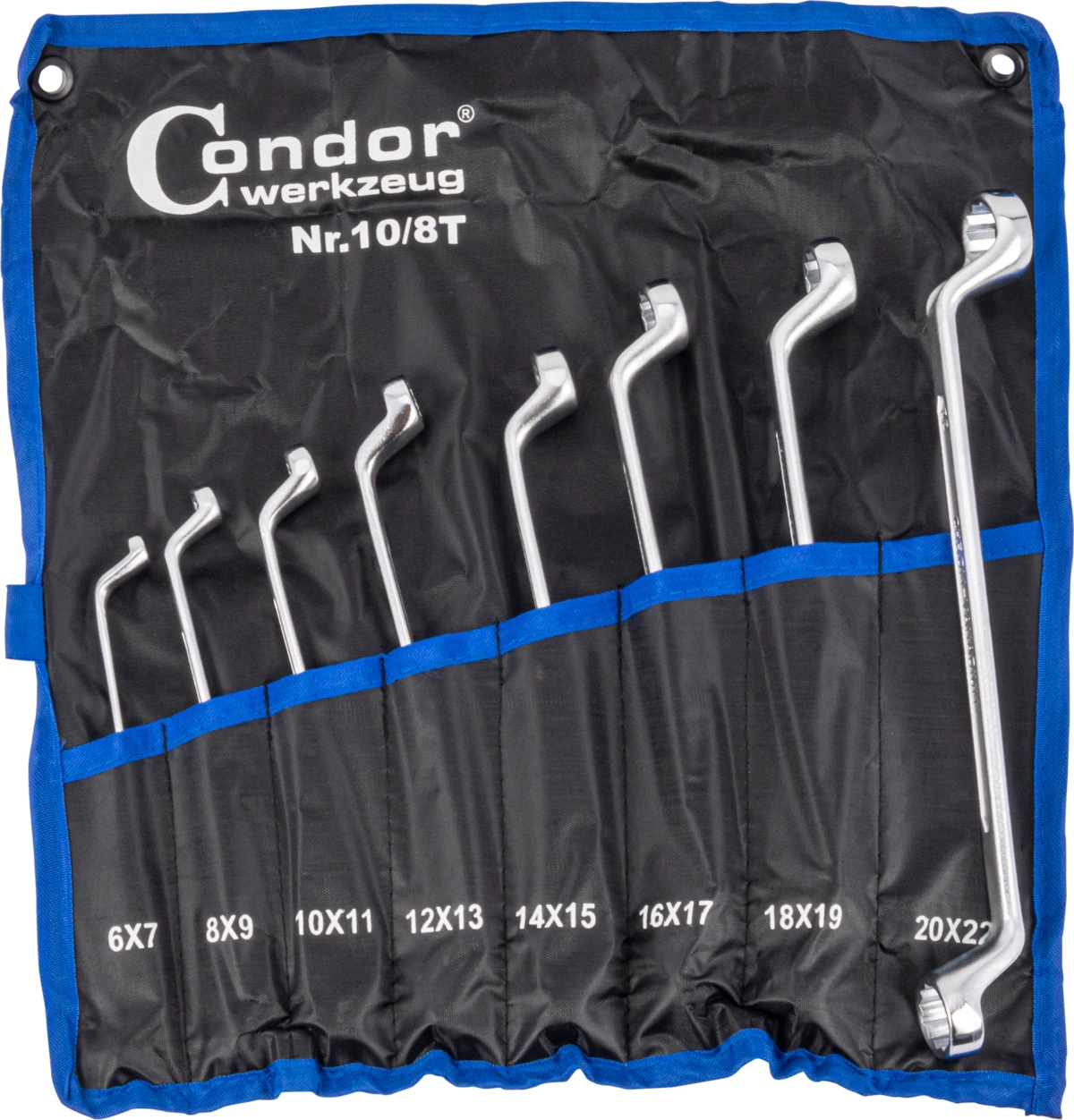 Ringnyckel Set, djupvinklad, 8 delar., 6-22 mm