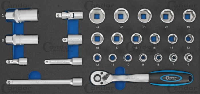 Hylsa Set i Foam 1/3, 26 delar., 3/8"
