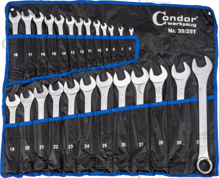 U-Ringnyckel Set, 25 delar., 6-32 mm