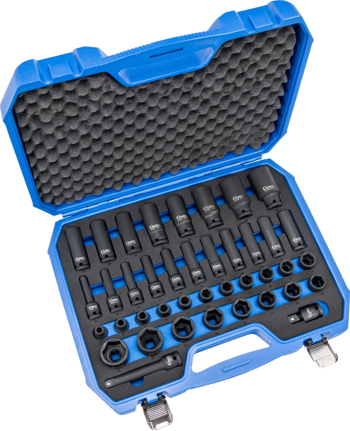 Krafthylsor Set, 40 del., 1/2", CrMo, 6-kant 8-32 mm