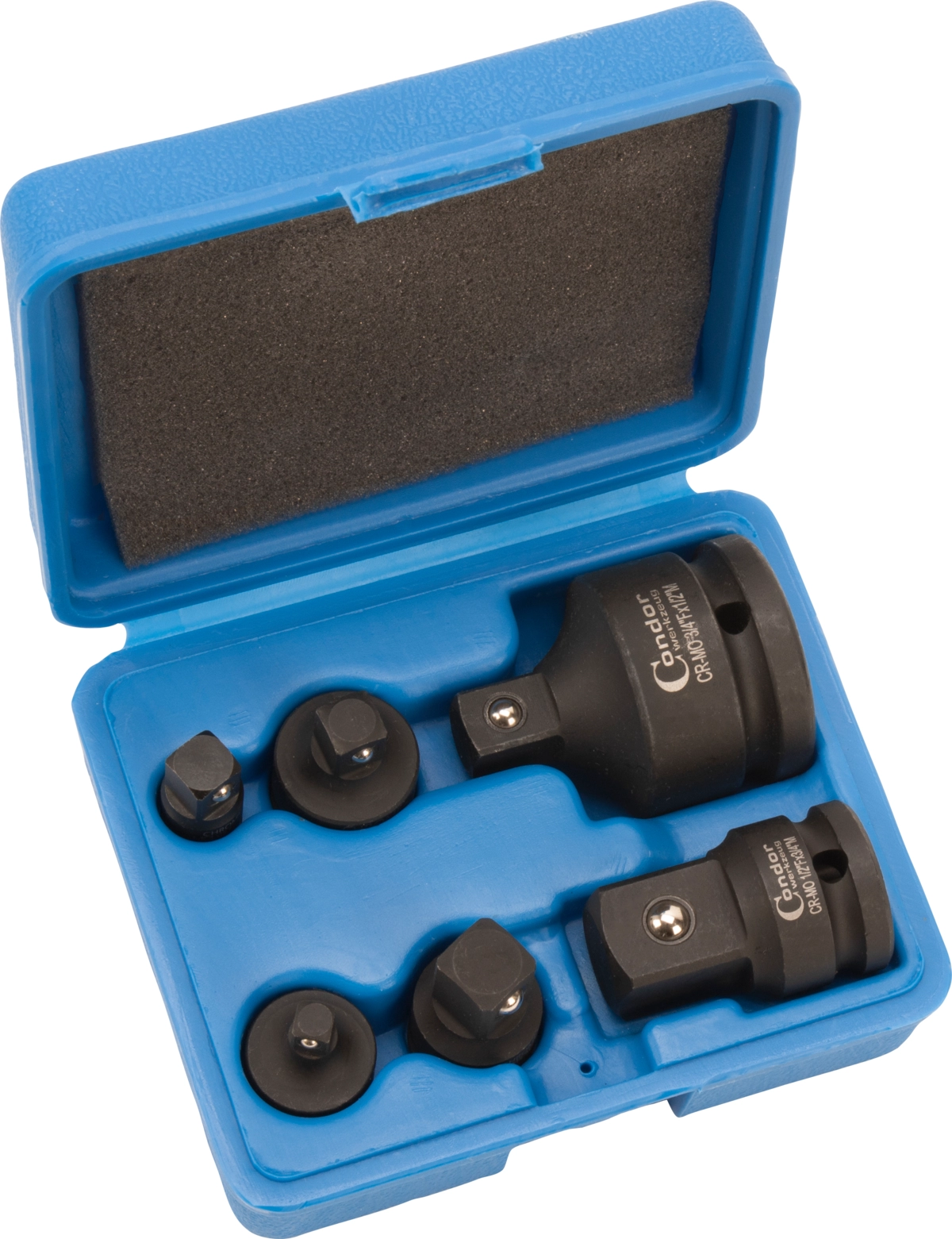 Adapter Set, 6 delar., 1/4-3/4" 4-kantsfäste, CrMo