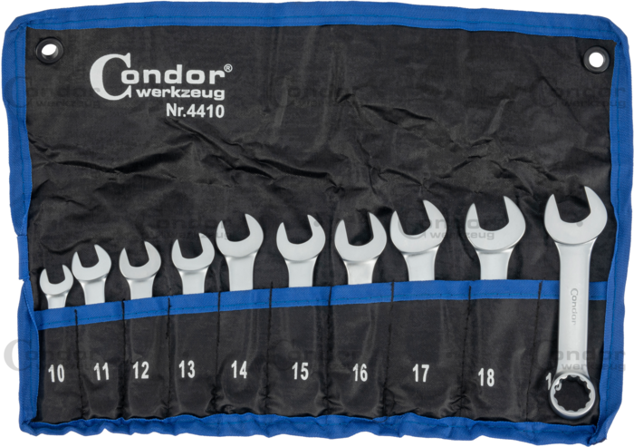 U-Ringnyckel Set, 10 delar., stubby, 10-19 mm