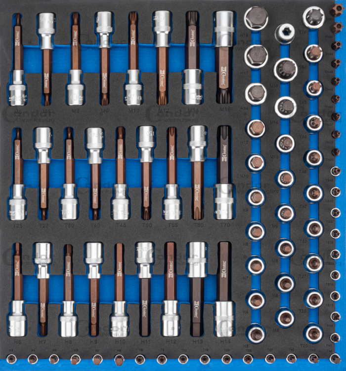 Hylsbit Set i Foam 2/3, xcess performance, 89 delar., 1/4+1/2"