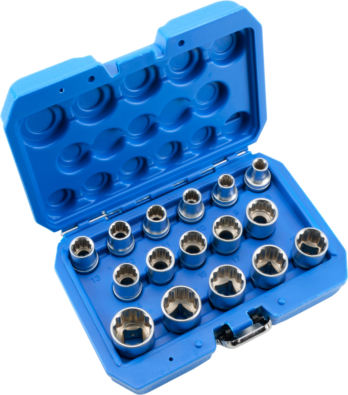 Hylsa Set, 16 delar., 1/2", 12-kant 8-24 mm
