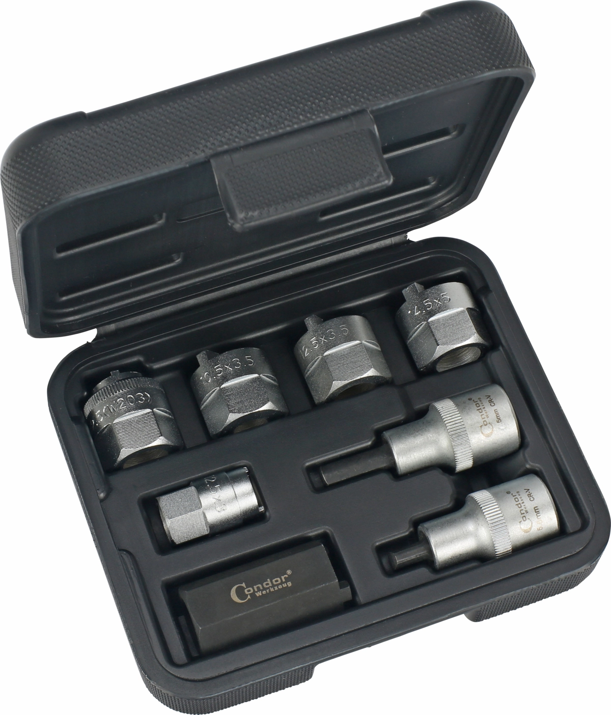 Fjäderbensmutter och Klämma Expander Hylsa Set, 8 delar.