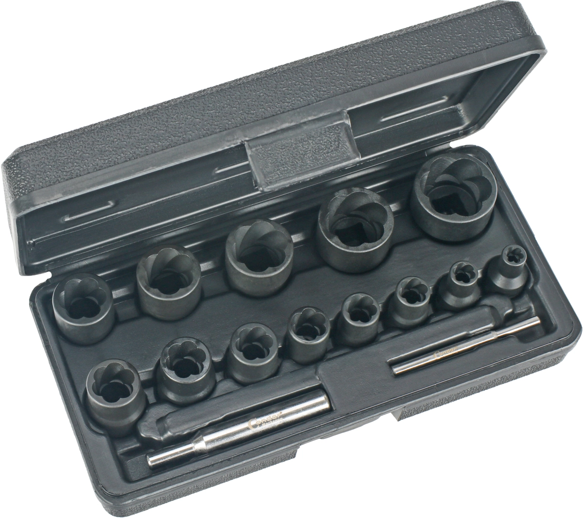 Specialhylsor, vriden profil, 15 delar., 1/4+1/2", 6-27 mm