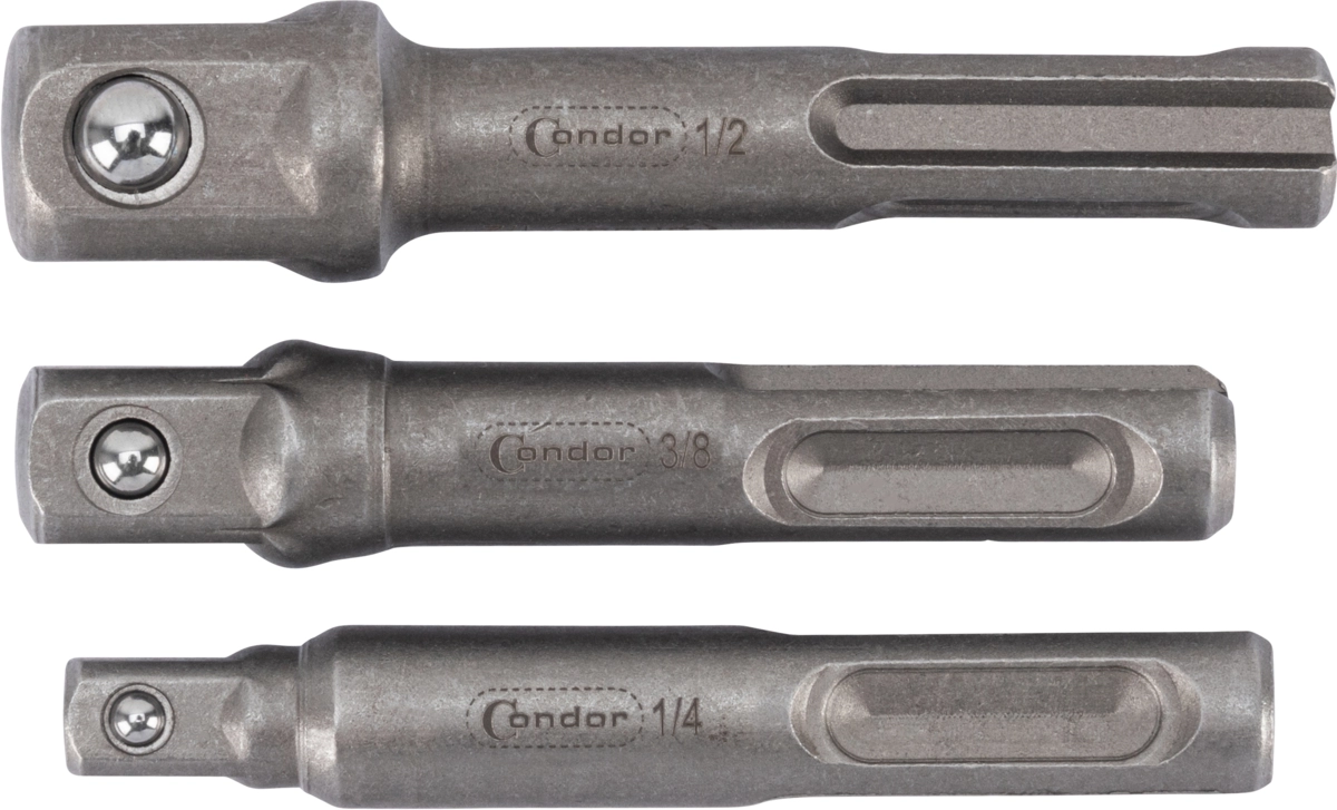 Adaptersats för SDS-borrmaskiner, 3 delar, 1/4+3/8+1/2"