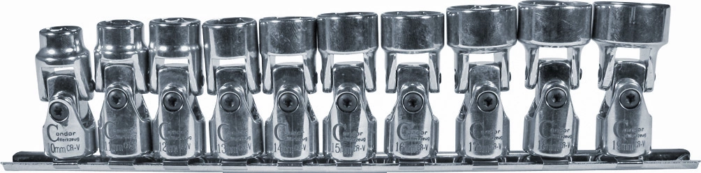Lednyckel Hylsa Set, 10 delar., 3/8", 6-kant 10-19 mm