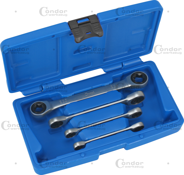 Dubbel Spärringnyckel Set, 4 delar., torx E6-24