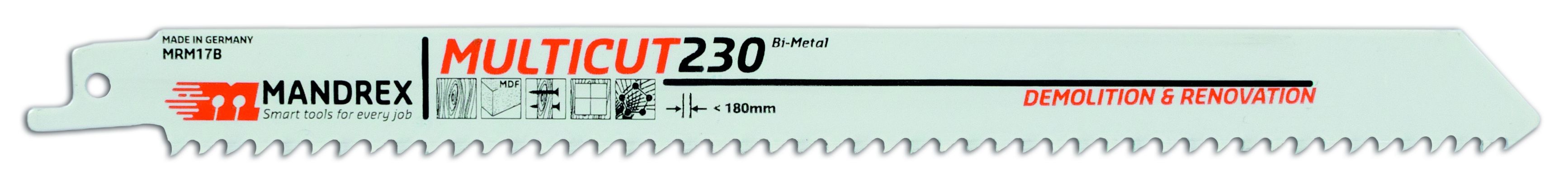 Mandrex Multicut Reciprocating Blade - 230 - Demolition (2st/förp)