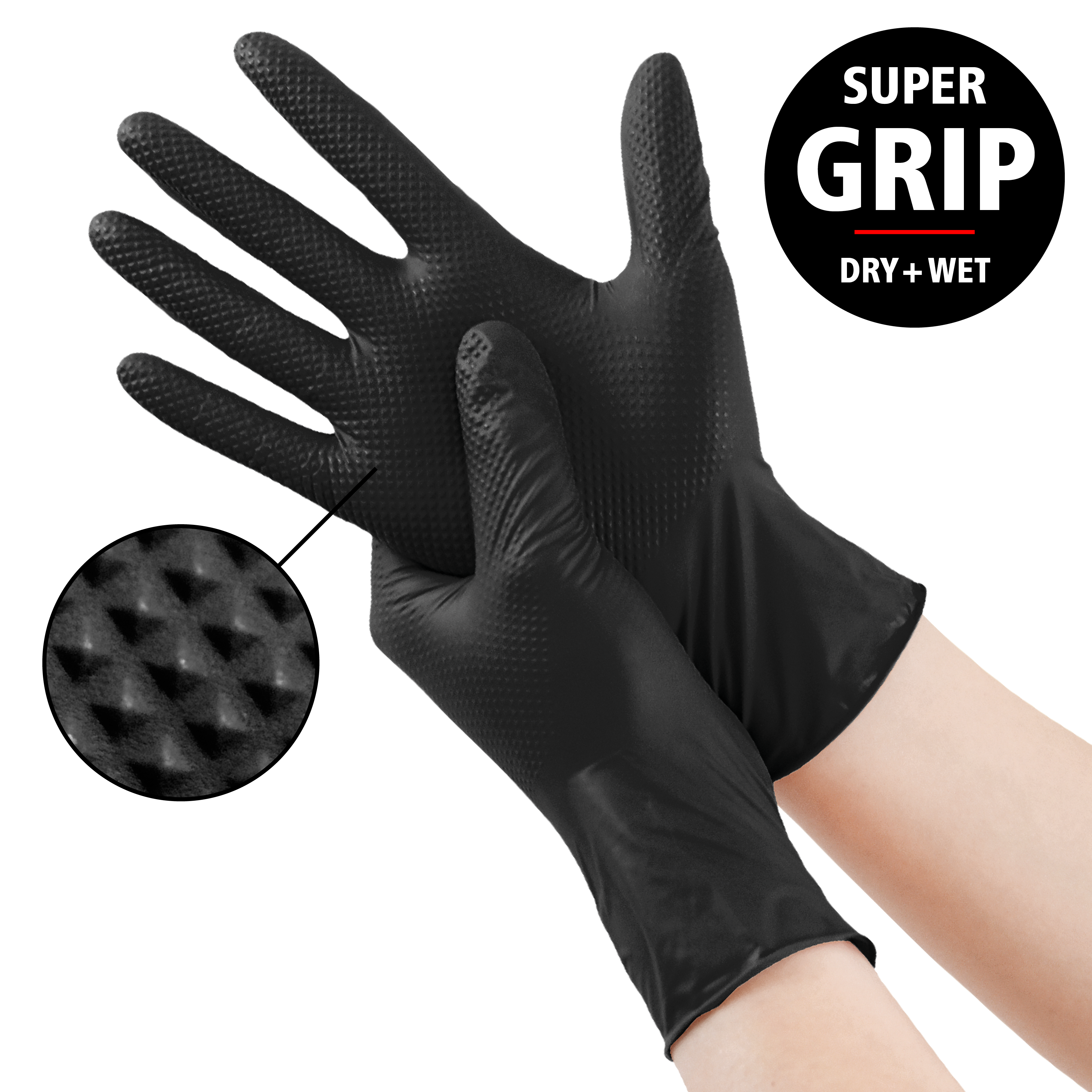 Nitrile Diamond handske svart
