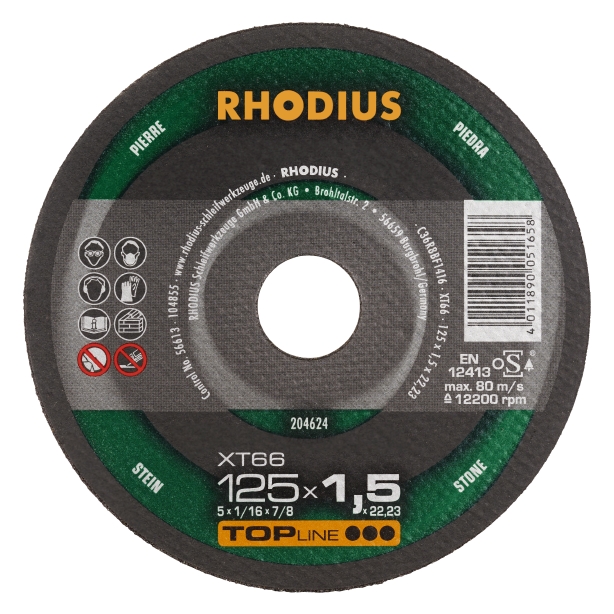 Rhodius XT66 kapskivor för stenmaterial samt titan