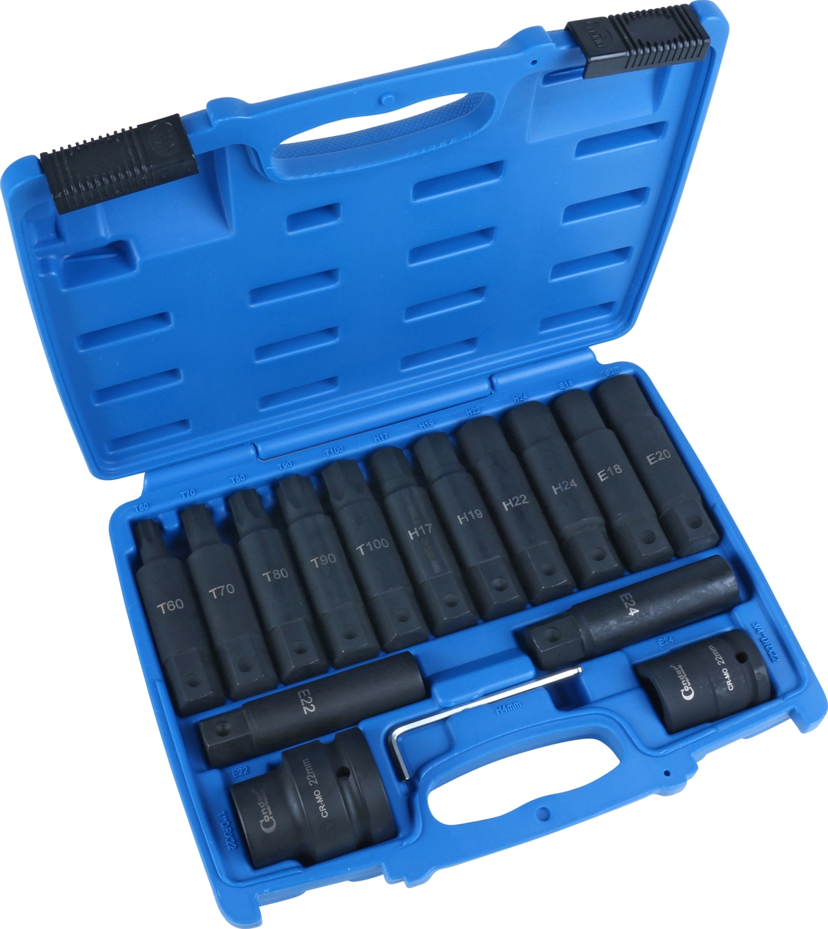 Kraft Bit Set för Lastbilar, 16 delar., 3/4+1", CrMo