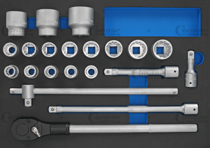 Hylsa Set i Foam 3/3, 21 delar., 3/4", 12-kant 19-50 mm