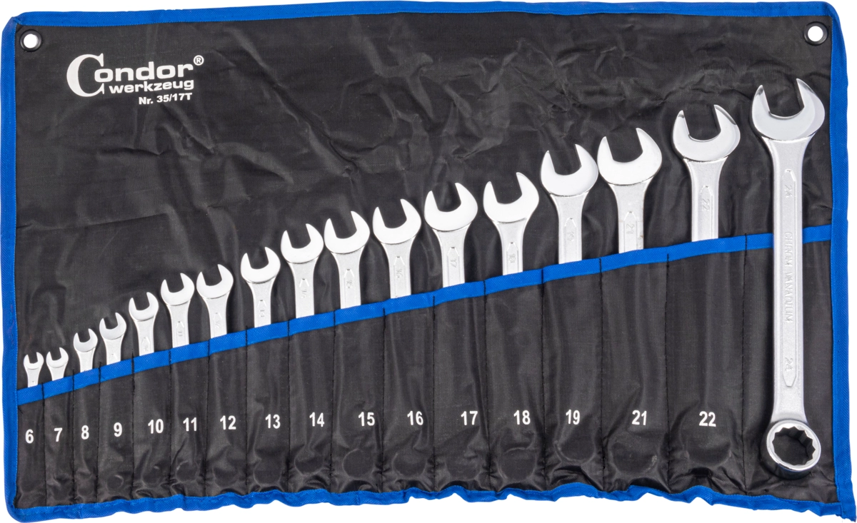 U-Ringnyckel Set, 17 delar., 6-24 mm