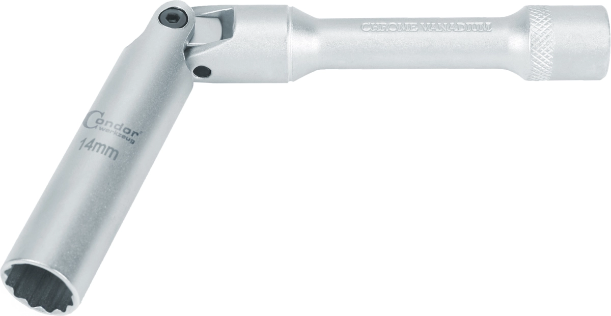 Tändstift Ledhylsa, 3/8", 180 mm, bi-hex 14 mm